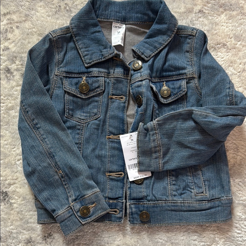NWT 3t Carter's Blue Denim Jacket for Kids
